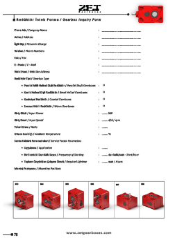 ZET Gearboxes - Inquiry Form